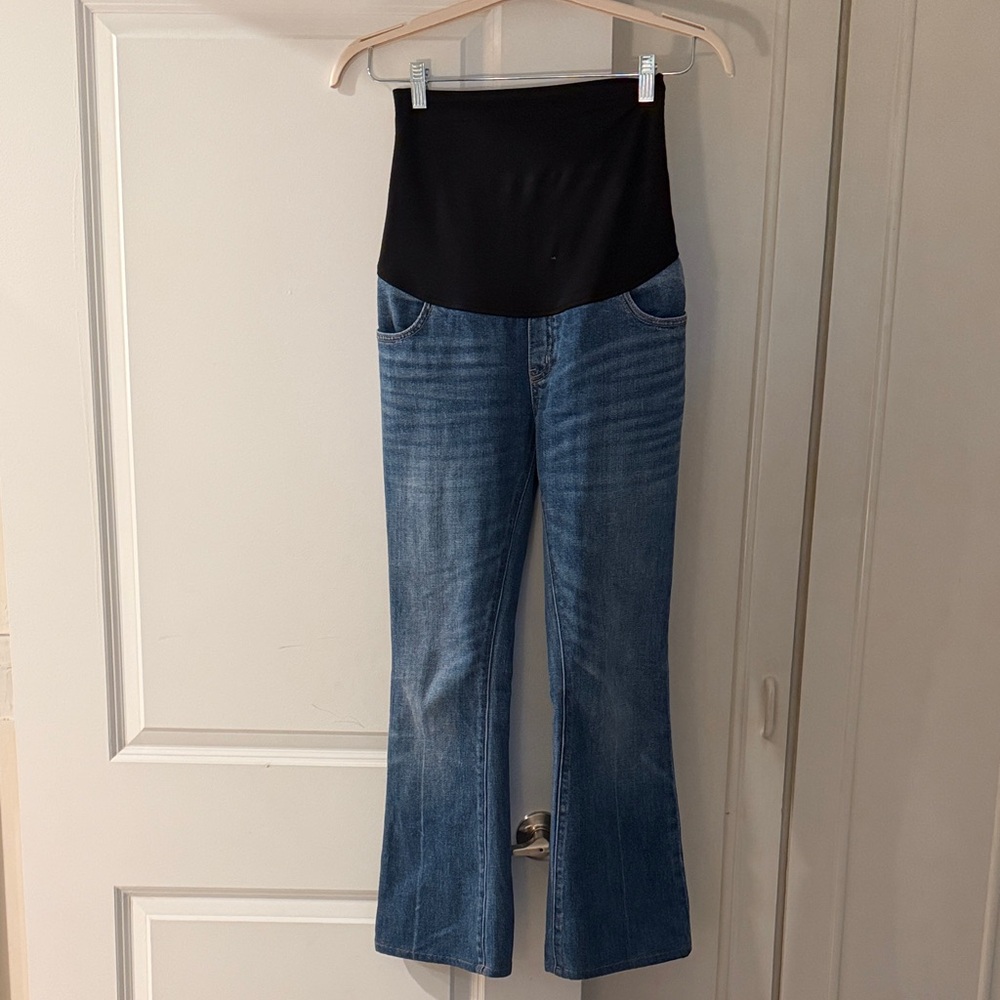 Women's Hatch Maternity Blue Jeans with over belly Waistband